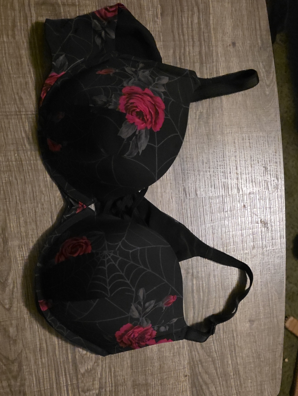 Torrid Black Bra with Pink Rose Print - Women’s Intimates